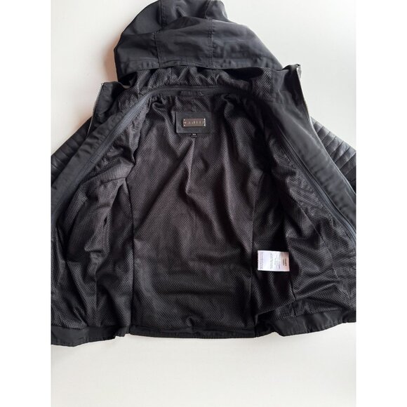 DANIER Dakota Black Polyester Quilted Leather Hooded Biker Jacket, Size XS - Picture 11 of 14
